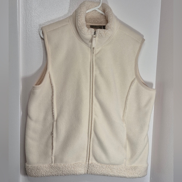 Jane Ashley Sherpa Fleece Lined Vest Full Zip Women’s Size L - Picture 1 of 9